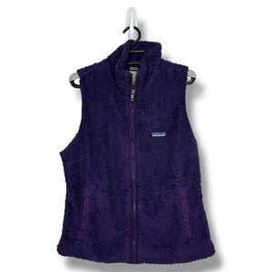 Patagonia Vest Women's Medium Full Zip Sherpa Outdoor Hiking Layer Purple *FLAW*
